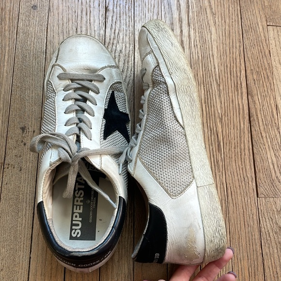 Golden Goose Superstar distressed mesh sneakers size 7.5 - Picture 7 of 11